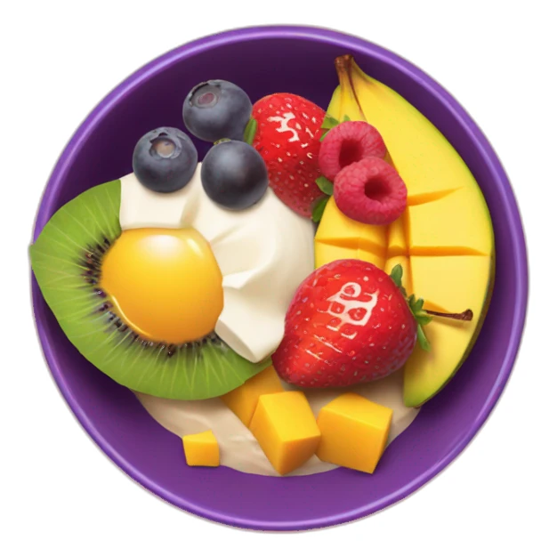 Acai Bowl with mango and strawberry on top  sticker