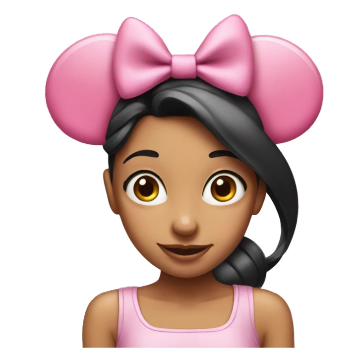 Girl with Minnie Mouse ears with a pink bow sticker