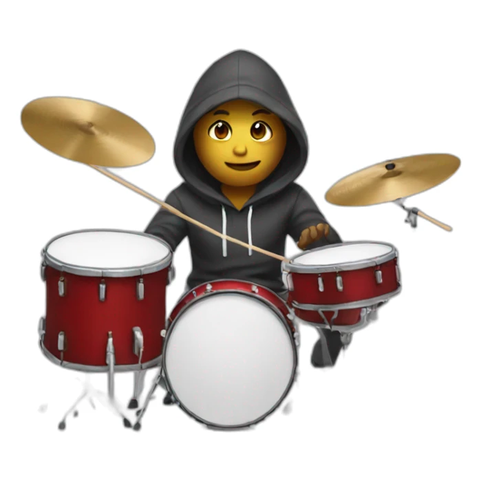 man in hoodie playing drums  sticker