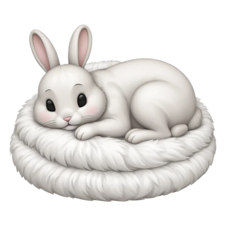 cartoon rabbit sleeping soundly in a big bed by itself with its eyes closed sticker