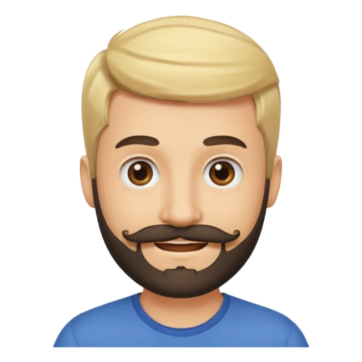 cute blonde guy with muller and a dark beard with moustache sticker