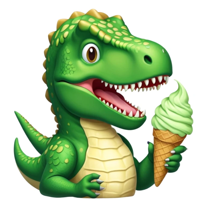 Tyrannosaurus Rex eating ice cream sticker