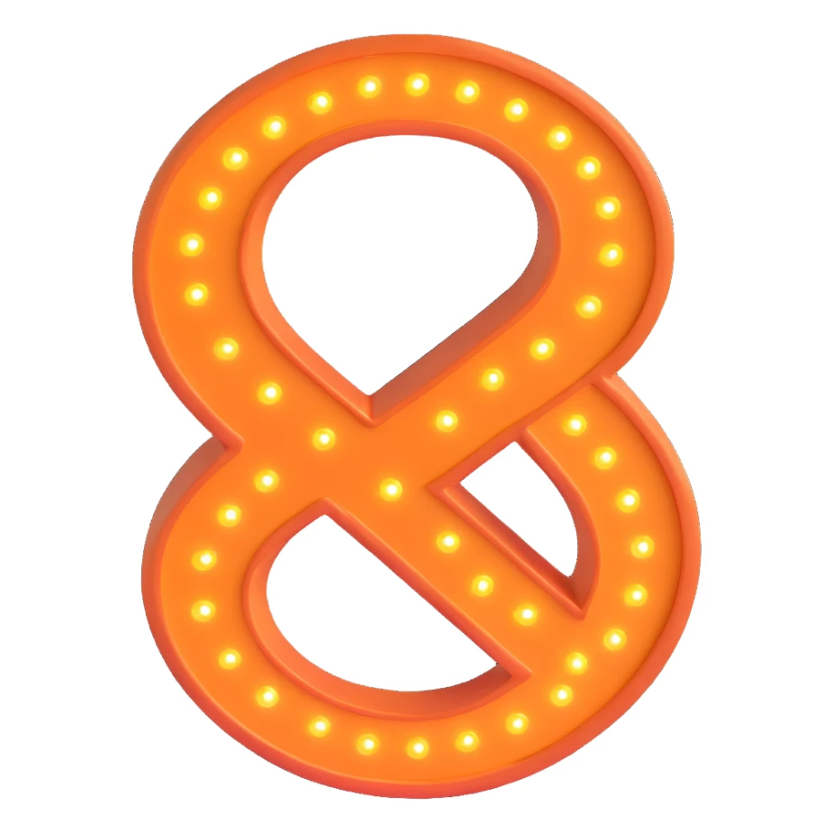3D icon style, illuminated infinity symbol, 'always on' concept, glowing effect, modern look sticker