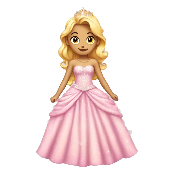 light pink princess sparkly dress isolated dress sticker