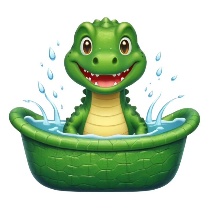 Cute crocodile is showing in the bath tub sticker