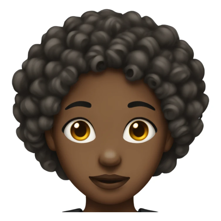 A black girl with a black nose ring and curly hair  sticker