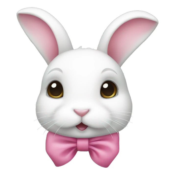 cute little white bunny with a pink bow sticker