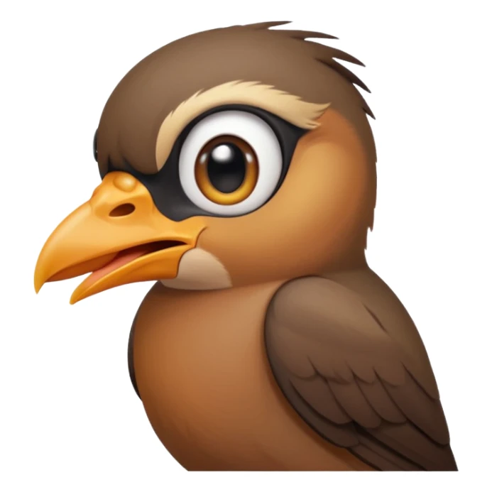 A crying common myna bird cute emoji sticker