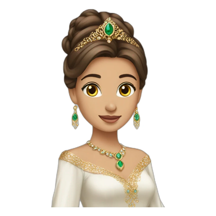 princesse arab brown hair jewerlery dress sticker