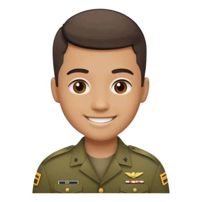 A friend with miltary hair cut sticker