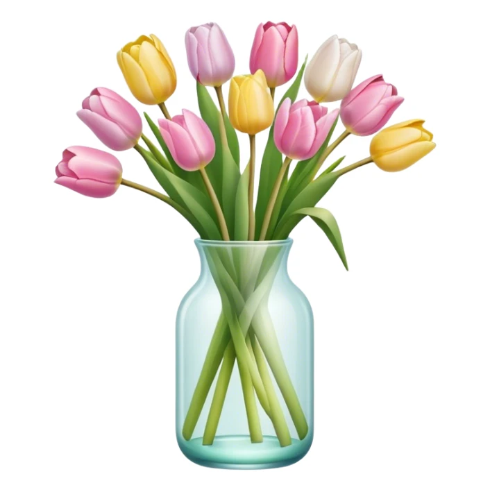 pastel tulips in glass vase sticker