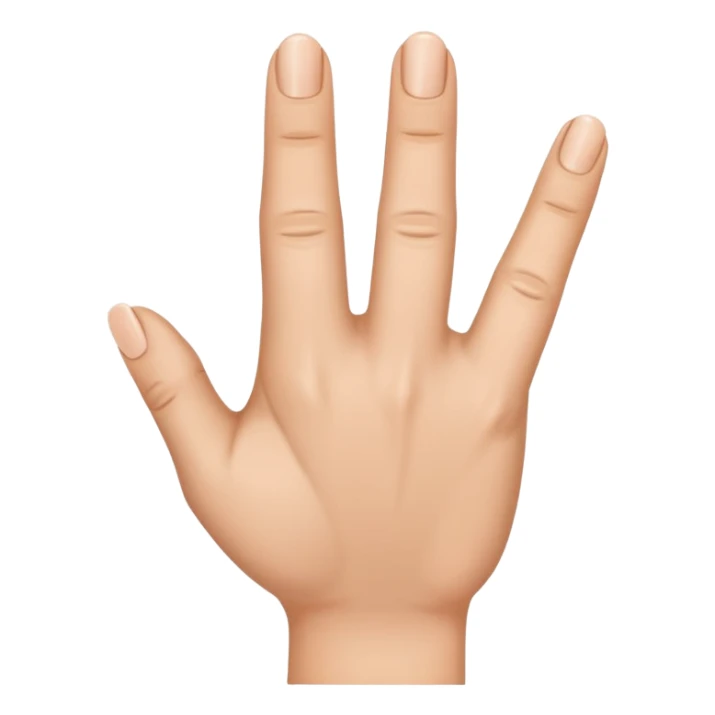 the ring finger, index finger, and middle finger facing up sticker