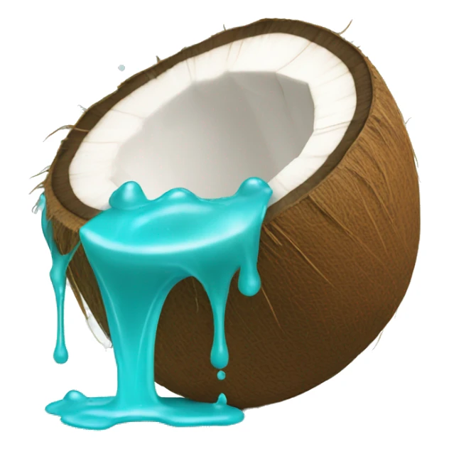 coconut with turquoise water pouring out sticker