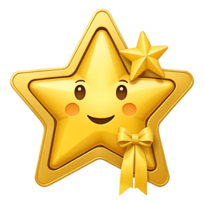 A cute 3D Stylized icon of Star Ticket Pass Icon sticker