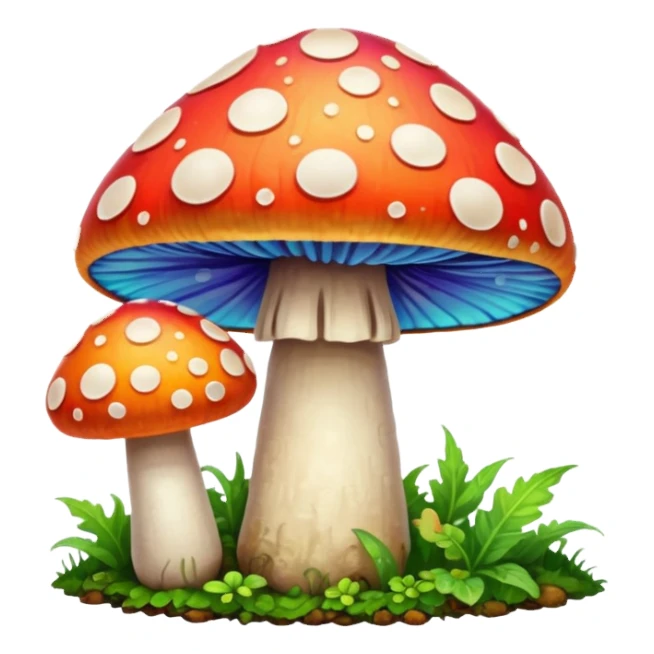 psychodelic mushroom single simple colorful harvested sticker