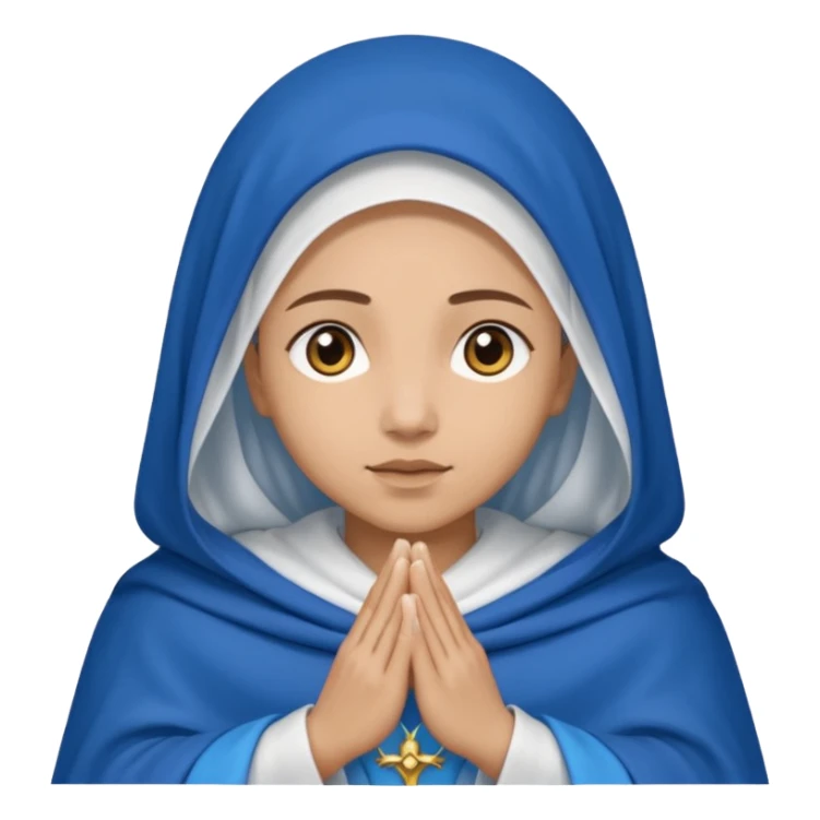 Nossa senhora das graças com aura manto azul e vel branco, com mãos postas sticker