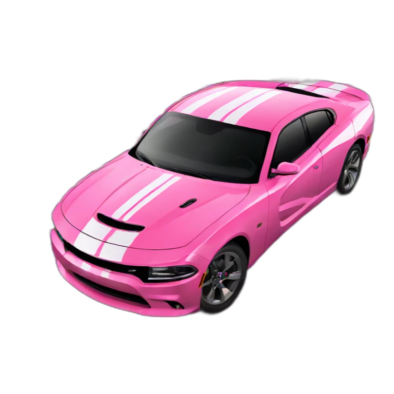 Pink stripes on black charger sports car sticker