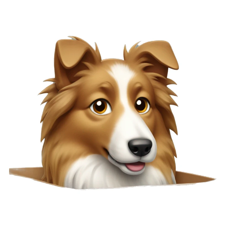 Shetland sheepdog in closed box sticker