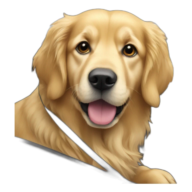 Golden retriever inside a F1 car sticker