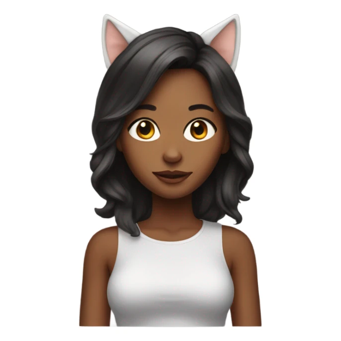 realistic girl with cat ears sticker