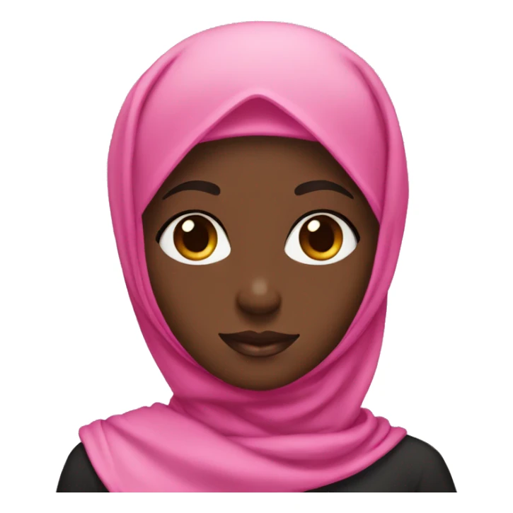 Medium black girl with a pink hijab sticker