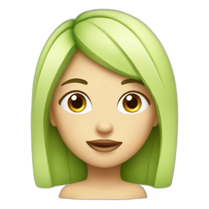 Girl with cucumber on her close eyes sticker