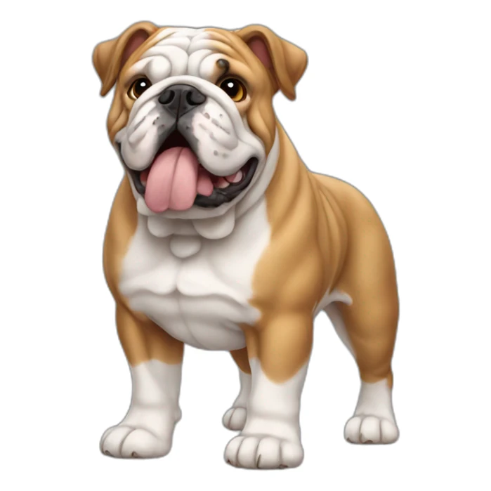 Dog english Bulldog full body sticker
