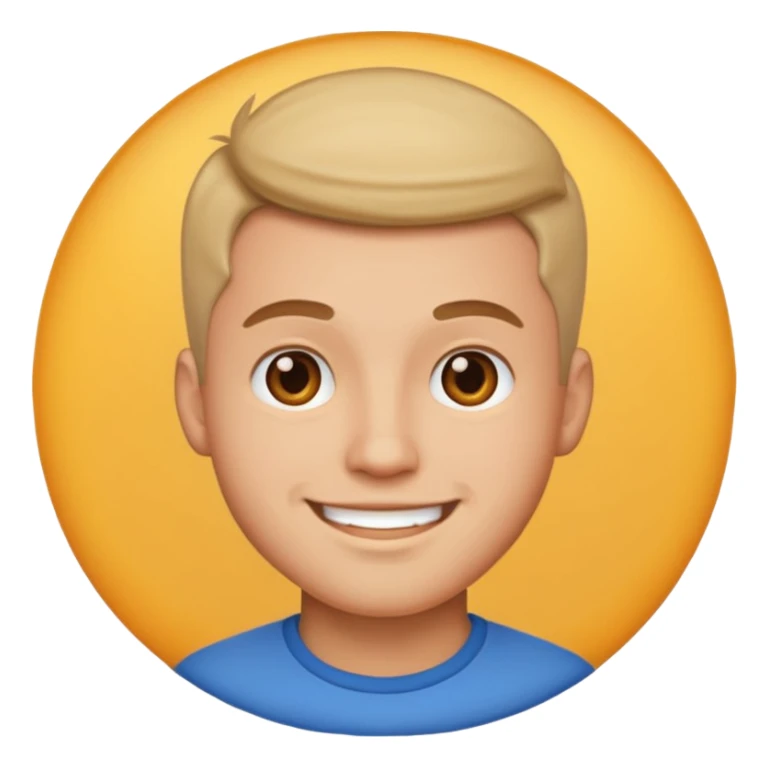 Handsome guy emoji like round IOS emoji more handsome sticker