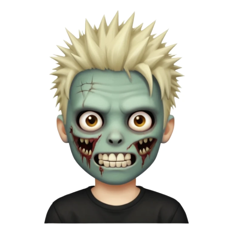 zombie emo boy with spiky hair and good grillz with a black shirt sticker