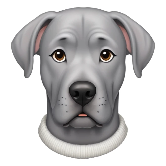  Realistic Grey Great Dane wearing a white knit sweater  sticker