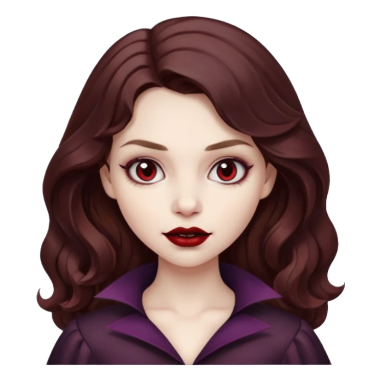 vampire girl with wavy brown hair sticker