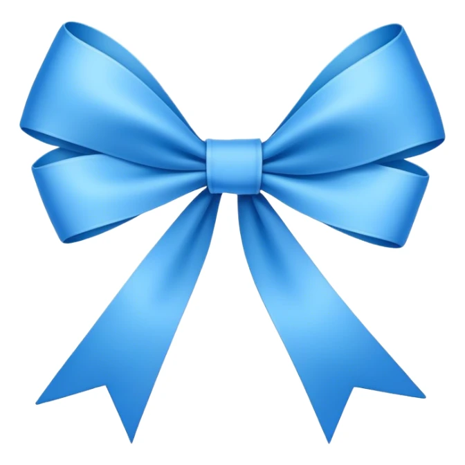 Super ultra-thin and stretched ribbon bow, as narrow as possible, single loop, no extra loops, no fluffy or rounded shapes, only one long and sleek ribbon, delicate, minimalist, NO DOUBLE LOOPS, NO THICKNESS, ONLY A SINGLE SLIM LINE blue sticker