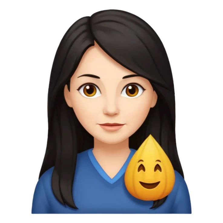 Mature woman with long dark hair sticker