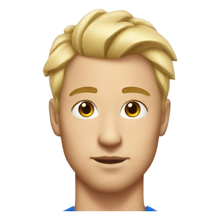 Blonde athletic man with a bun looking serious with blushed lipps sticker