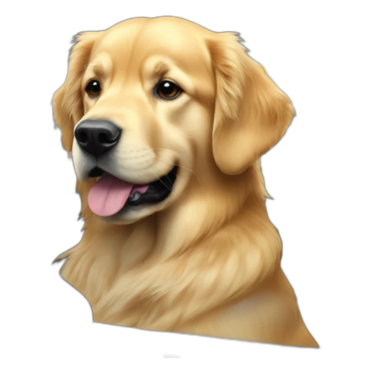 Golden retriever inside a F1 car sticker