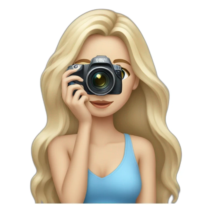 female-photographer-taking-a-picture-light-skinned-long-hair-blue-eyes sticker