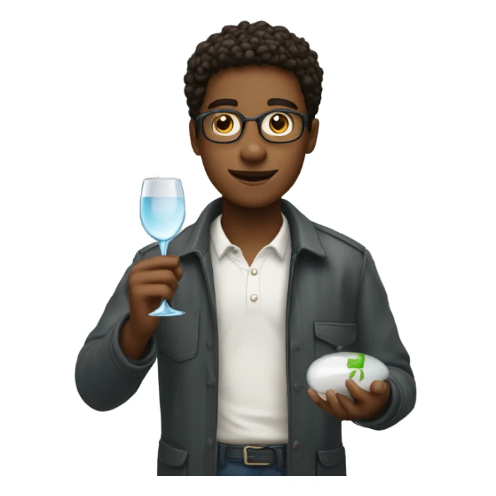 young man with a maginfying glass in his hand sticker