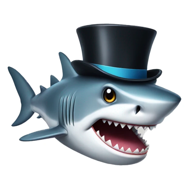 Shark with a top hat sticker