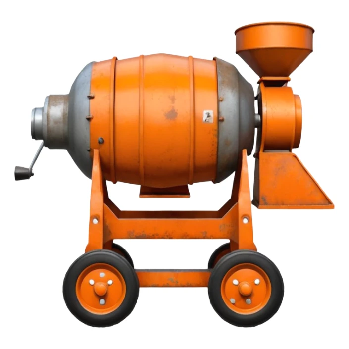 small orange cement mixer (not a truck) sticker