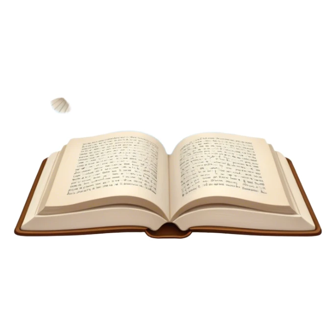 Icon for Poetry Reading: an open book with verses on the pages, from which fly pages transforming into a large flock of small white birds soaring into the blue sky. The icon should evoke the freedom and beauty of poetry. Transparent background. sticker