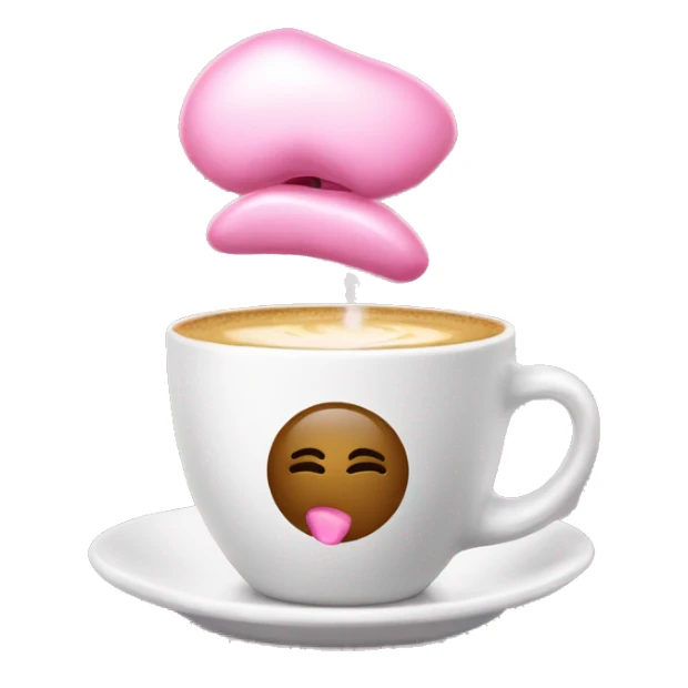White coffee cup with a pink kiss mark sticker