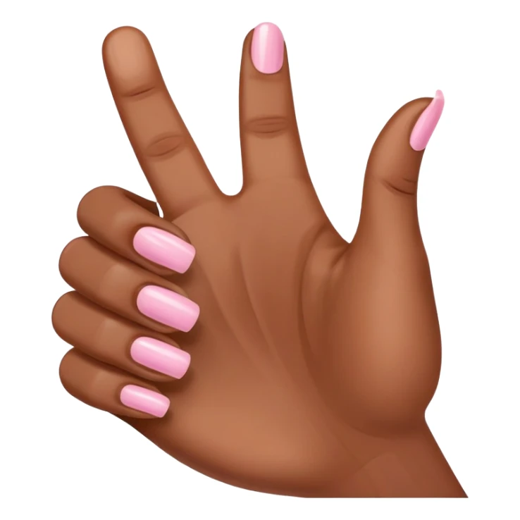 Medium brown skin hand thumbs up with light pink painted fingernail polish  sticker
