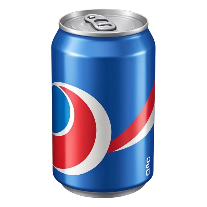 Draw a Pepsi can with the blue label & bold red-white logo sticker