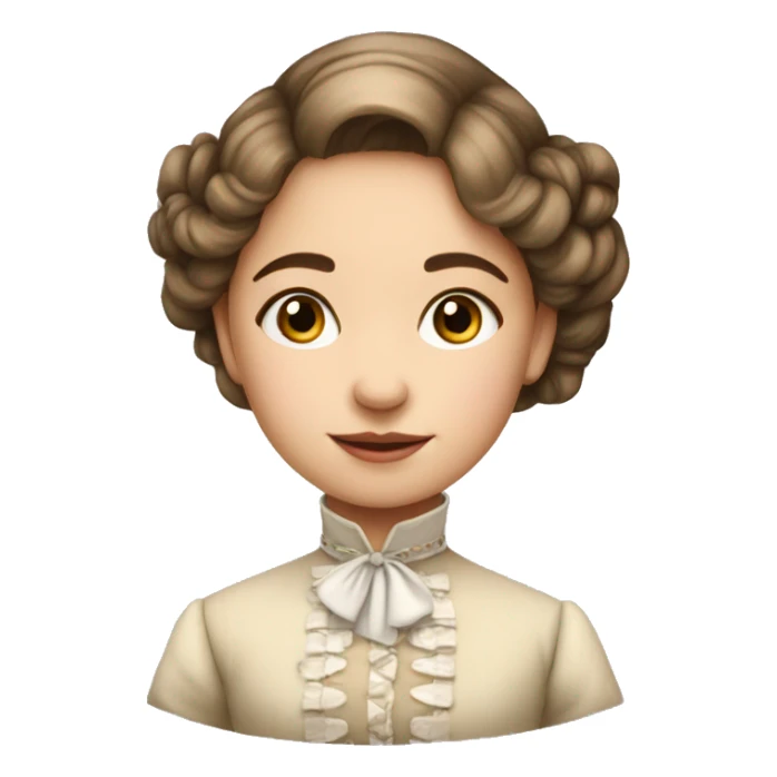 light-skinned young girl in 19th century costume sticker