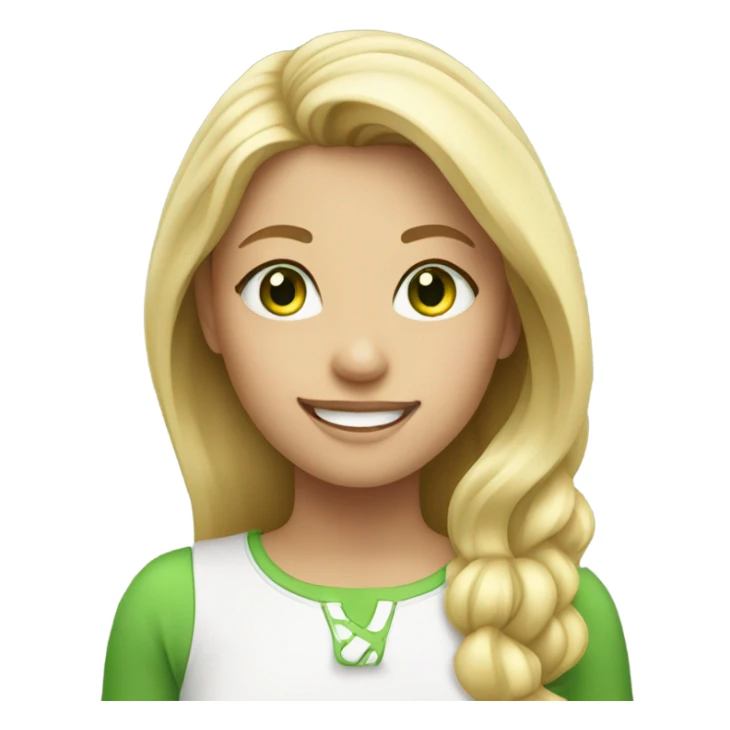 smiling girl with blonde hair with green eyes sticker