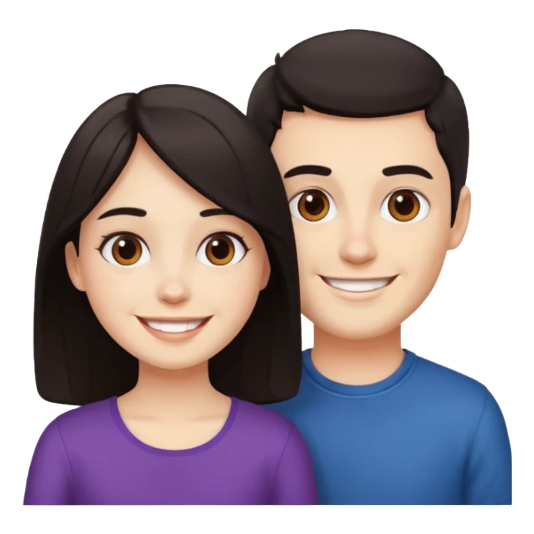 Brother ans sister, white skin, dark hair sticker
