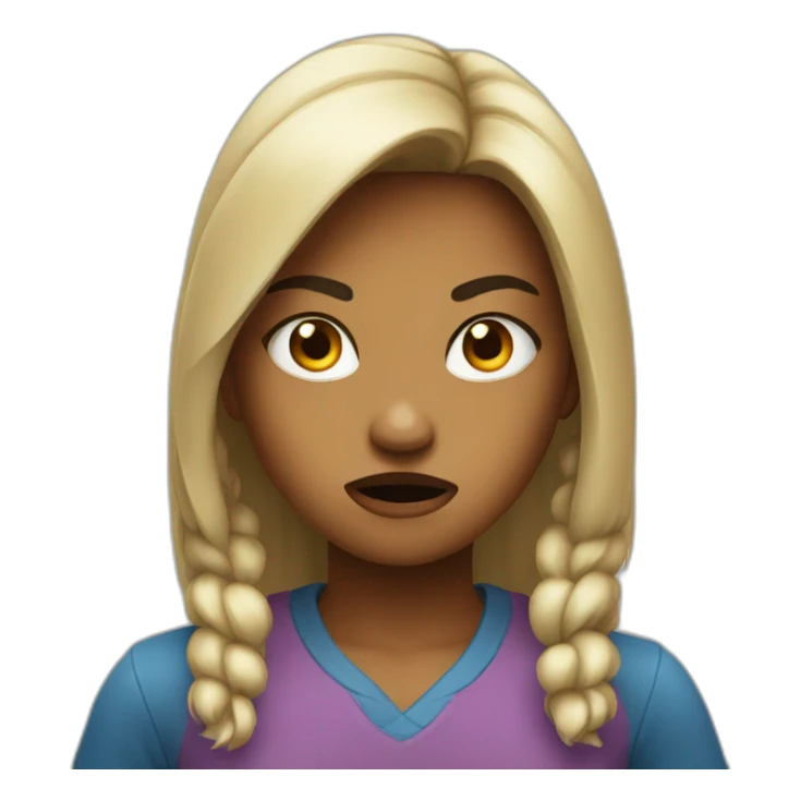 Girl métisse angry sticker