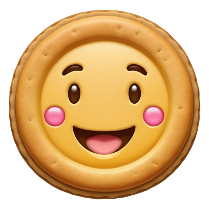 Flork mordiendo galleta expresión feliz sticker