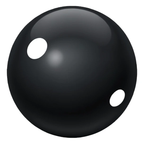 Black Ball with MB written on it. Nothing else no holes. sticker