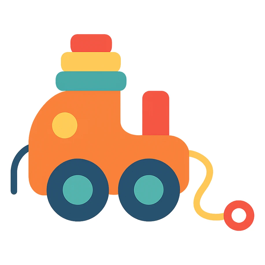 Flat design style toy sticker